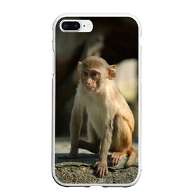 Чехол для iPhone 7Plus/8 Plus матовый с принтом Мартышка в Белгороде, Силикон | Область печати: задняя сторона чехла, без боковых панелей | животное | мартышка | обезьяна | примат