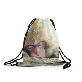 Рюкзак-мешок 3D с принтом Обезьянка спит в Белгороде, 100% полиэстер | плотность ткани — 200 г/м2, размер — 35 х 45 см; лямки — толстые шнурки, застежка на шнуровке, без карманов и подкладки | бабуин | животное | обезьяна | орангутанг | примат