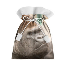 Подарочный 3D мешок с принтом Обезьяна в Белгороде, 100% полиэстер | Размер: 29*39 см | Тематика изображения на принте: горилла | животное | обезьяна | примат