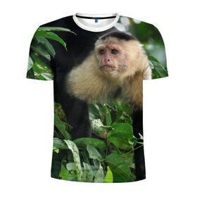 Мужская футболка 3D спортивная с принтом Обезьянка в джунглях в Белгороде, 100% полиэстер с улучшенными характеристиками | приталенный силуэт, круглая горловина, широкие плечи, сужается к линии бедра | бабуин | гамадрил | гиббон | горилла | гуманоид | дарвин | животное | зоопарк | кинг конг | мартышка | маугли | обезьяна | орангутанг | предок | примат | рожа | хомо сапиенс | шимпанзе