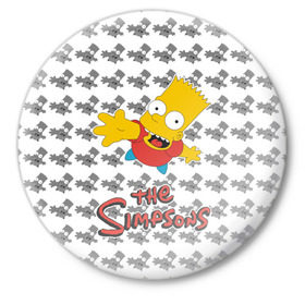 Значок с принтом Bart в Белгороде,  металл | круглая форма, металлическая застежка в виде булавки | simpsons | барт | мульт | симпсоны