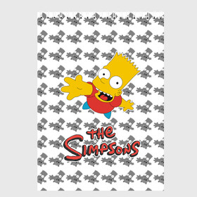 Скетчбук с принтом Bart в Белгороде, 100% бумага
 | 48 листов, плотность листов — 100 г/м2, плотность картонной обложки — 250 г/м2. Листы скреплены сверху удобной пружинной спиралью | Тематика изображения на принте: simpsons | барт | мульт | симпсоны