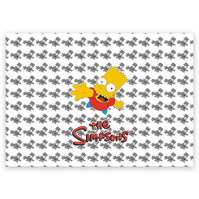 Поздравительная открытка с принтом Bart в Белгороде, 100% бумага | плотность бумаги 280 г/м2, матовая, на обратной стороне линовка и место для марки
 | simpsons | барт | мульт | симпсоны