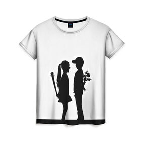 Женская футболка 3D с принтом Свидание в Белгороде, 100% полиэфир ( синтетическое хлопкоподобное полотно) | прямой крой, круглый вырез горловины, длина до линии бедер | 3d | белый | девочка | другие | картинка | мальчик | минимализм | прикол | прикольные | светлая | смешно | черный