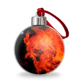 Ёлочный шар с принтом Огонь в Белгороде, Пластик | Диаметр: 77 мм | оранжевый | плямя | черный | яркий