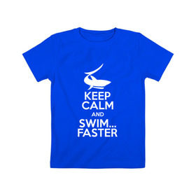 Детская футболка хлопок с принтом swim в Белгороде, 100% хлопок | круглый вырез горловины, полуприлегающий силуэт, длина до линии бедер | Тематика изображения на принте: swim | swimming | плавание | пловец