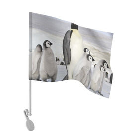 Флаг для автомобиля с принтом Пингвин и пингвинята в Белгороде, 100% полиэстер | Размер: 30*21 см | айсберг | антарктида | антарктика | арктика | буревестник | глупый | императорский | клюв | королевский | крылья | ласты | лёд | линукс | океан | пилигрим | полюс | птица | север | снег | умка | фрак