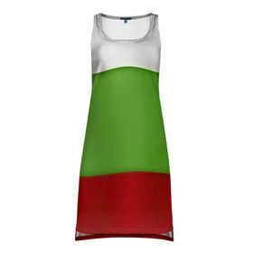 Платье-майка 3D с принтом Болгария в Белгороде, 100% полиэстер | полуприлегающий силуэт, широкие бретели, круглый вырез горловины, удлиненный подол сзади. | bulgaria | flag | болгария | республика болгария | текстура | флаг