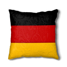 Подушка 3D с принтом Германия в Белгороде, наволочка – 100% полиэстер, наполнитель – холлофайбер (легкий наполнитель, не вызывает аллергию). | состоит из подушки и наволочки. Наволочка на молнии, легко снимается для стирки | germany | флаг