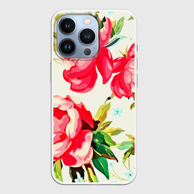 Чехол для iPhone 13 Pro с принтом Пиончики в Белгороде,  |  | 3d | весна | другие | лето | пионы | прикольные | светлый фон | текстуры | узоры | фон | цветные | цветы | яркие