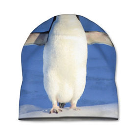 Шапка 3D с принтом Пингвин в Белгороде, 100% полиэстер | универсальный размер, печать по всей поверхности изделия | айсберг | антарктида | антарктика | арктика | буревестник | глупый | императорский | клюв | королевский | крылья | ласты | лёд | линукс | океан | пилигрим | полюс | птица | север | снег | умка | фрак