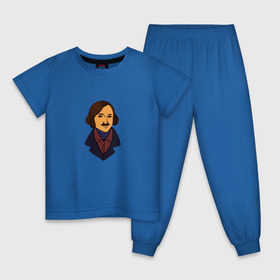 Детская пижама хлопок с принтом Гоголь в Белгороде, 100% хлопок |  брюки и футболка прямого кроя, без карманов, на брюках мягкая резинка на поясе и по низу штанин
 | гоголь | драматург | критик | мертвые души | писатель