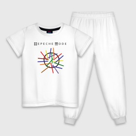 Детская пижама хлопок с принтом Depeche mode (светлая) в Белгороде, 100% хлопок |  брюки и футболка прямого кроя, без карманов, на брюках мягкая резинка на поясе и по низу штанин
 | depeche mode