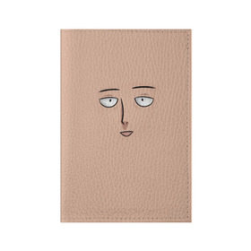 Обложка для паспорта матовая кожа с принтом One punch man в Белгороде, натуральная матовая кожа | размер 19,3 х 13,7 см; прозрачные пластиковые крепления | anime | one punch man | saitama