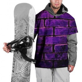 Накидка на куртку 3D с принтом кирпичики в Белгороде, 100% полиэстер |  | 3d | камень | кирпичики | прикольные | текстура | фиолетовые