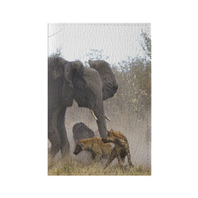 Обложка для паспорта матовая кожа с принтом Гиены охотятся на слона в Белгороде, натуральная матовая кожа | размер 19,3 х 13,7 см; прозрачные пластиковые крепления | Тематика изображения на принте: африка | африканский | бивни | большой | гигант джунгли | гиены | индийский | индия | лесной великан | мамонт | огромный | охота | саванна | сафари | серый | слон | слониха | стадо | уши | хобот