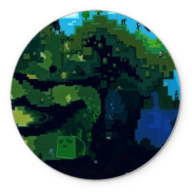 Коврик круглый с принтом Minecraft the Game в Белгороде, резина и полиэстер | круглая форма, изображение наносится на всю лицевую часть | 3d | game | minecraft | башни | дорога | игры | песочница | светильник | тотем | храм | человечки
