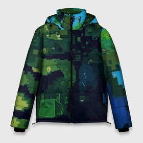 Мужская зимняя куртка 3D с принтом Minecraft the Game в Белгороде, верх — 100% полиэстер; подкладка — 100% полиэстер; утеплитель — 100% полиэстер | длина ниже бедра, свободный силуэт Оверсайз. Есть воротник-стойка, отстегивающийся капюшон и ветрозащитная планка. 

Боковые карманы с листочкой на кнопках и внутренний карман на молнии. | Тематика изображения на принте: 3d | game | minecraft | башни | дорога | игры | песочница | светильник | тотем | храм | человечки