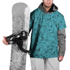 Накидка на куртку 3D с принтом Осьминоги в Белгороде, 100% полиэстер |  | дайвинг | кракен | ктулху | малюск | море | океан | осьминог | паттерн | рыбалка | спрут