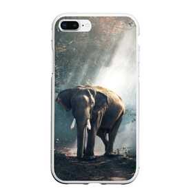 Чехол для iPhone 7Plus/8 Plus матовый с принтом Слон в лесу в Белгороде, Силикон | Область печати: задняя сторона чехла, без боковых панелей | африка | африканский | бивни | большой | гигант джунгли | зоопарк | индийский | индия | лесной великан | мамонт | огромный | саванна | сафари | серый | слон | слоненок | слониха | стадо | уши | хобот