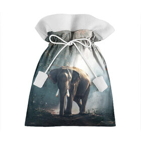 Подарочный 3D мешок с принтом Слон в лесу в Белгороде, 100% полиэстер | Размер: 29*39 см | африка | африканский | бивни | большой | гигант джунгли | зоопарк | индийский | индия | лесной великан | мамонт | огромный | саванна | сафари | серый | слон | слоненок | слониха | стадо | уши | хобот