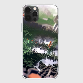 Чехол для iPhone 12 Pro Max с принтом Объемный эквалайзер в Белгороде, Силикон |  | Тематика изображения на принте: 3д | графика | зеленый | объемный | оранжевый | эквалайзер