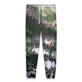 Женские брюки 3D с принтом Объемный эквалайзер в Белгороде, полиэстер 100% | прямой крой, два кармана без застежек по бокам, с мягкой трикотажной резинкой на поясе и по низу штанин. В поясе для дополнительного комфорта — широкие завязки | 3д | графика | зеленый | объемный | оранжевый | эквалайзер