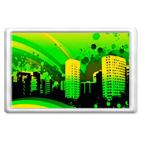 Магнит 45*70 с принтом Город в красках в Белгороде, Пластик | Размер: 78*52 мм; Размер печати: 70*45 | 3d | город | другие | зеленый | картинка | красивые | краски | прикольные | пятна | радуга | свет | цветные | яркие