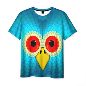 Мужская футболка 3D с принтом Сова в Белгороде, 100% полиэфир | прямой крой, круглый вырез горловины, длина до линии бедер | Тематика изображения на принте: 3d | глаза | голова | другие | животные | нос | прикольные | птицы | сова | цветные | яркие