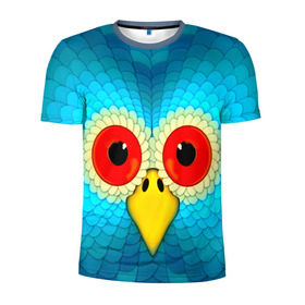 Мужская футболка 3D спортивная с принтом Сова в Белгороде, 100% полиэстер с улучшенными характеристиками | приталенный силуэт, круглая горловина, широкие плечи, сужается к линии бедра | Тематика изображения на принте: 3d | глаза | голова | другие | животные | нос | прикольные | птицы | сова | цветные | яркие