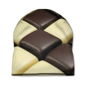 Шапка 3D с принтом Шоколадные конфеты в Белгороде, 100% полиэстер | универсальный размер, печать по всей поверхности изделия | десерт | еда | конфеты | сладкое | структуры | шахматы | шоколад