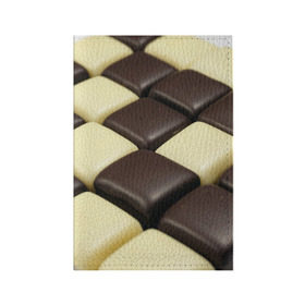 Обложка для паспорта матовая кожа с принтом Шоколадные конфеты в Белгороде, натуральная матовая кожа | размер 19,3 х 13,7 см; прозрачные пластиковые крепления | Тематика изображения на принте: десерт | еда | конфеты | сладкое | структуры | шахматы | шоколад