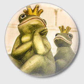Значок с принтом Лягушка в Белгороде,  металл | круглая форма, металлическая застежка в виде булавки | Тематика изображения на принте: жаба | животные | лягушка | природа