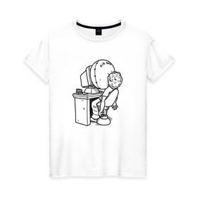 Женская футболка хлопок с принтом Codefest`17_5 в Белгороде, 100% хлопок | прямой крой, круглый вырез горловины, длина до линии бедер, слегка спущенное плечо | 
