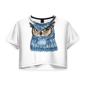 Женская футболка 3D укороченная с принтом Сова совушка совунья в Белгороде, 100% полиэстер | круглая горловина, длина футболки до линии талии, рукава с отворотами | owl | swag | свэг | сова