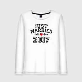 Женский лонгслив хлопок с принтом Just married 2017 в Белгороде, 100% хлопок |  | 2017 | just married | молодожены | свадьба