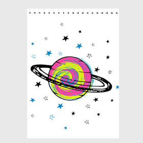 Скетчбук с принтом Планета в Белгороде, 100% бумага
 | 48 листов, плотность листов — 100 г/м2, плотность картонной обложки — 250 г/м2. Листы скреплены сверху удобной пружинной спиралью | звезда | звезды | космос | планета | планеты | ракета | ракеты