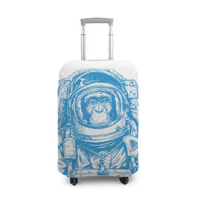 Чехол для чемодана 3D с принтом Космомакака в Белгороде, 86% полиэфир, 14% спандекс | двустороннее нанесение принта, прорези для ручек и колес | день космонавтики | звезда | звезды | космонавт | космонавты | космос | планета | планеты | ракета | ракеты