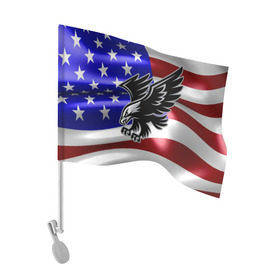 Флаг для автомобиля с принтом Флаг США с орлом в Белгороде, 100% полиэстер | Размер: 30*21 см | usa | америка | белоголовый | герб | государство | доллар | дядя сэм | звездно полосатый флаг | лысый | нато | оон | орел | птица | свобода | символ | соединённые штаты америки | страна | сша | штат