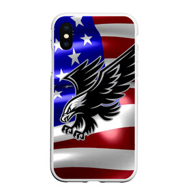 Чехол для iPhone XS Max матовый с принтом Флаг США с орлом в Белгороде, Силикон | Область печати: задняя сторона чехла, без боковых панелей | usa | америка | белоголовый | герб | государство | доллар | дядя сэм | звездно полосатый флаг | лысый | нато | оон | орел | птица | свобода | символ | соединённые штаты америки | страна | сша | штат