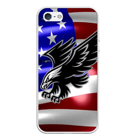 Чехол для iPhone 5/5S матовый с принтом Флаг США с орлом в Белгороде, Силикон | Область печати: задняя сторона чехла, без боковых панелей | usa | америка | белоголовый | герб | государство | доллар | дядя сэм | звездно полосатый флаг | лысый | нато | оон | орел | птица | свобода | символ | соединённые штаты америки | страна | сша | штат