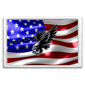 Магнит 45*70 с принтом Флаг США с орлом в Белгороде, Пластик | Размер: 78*52 мм; Размер печати: 70*45 | usa | америка | белоголовый | герб | государство | доллар | дядя сэм | звездно полосатый флаг | лысый | нато | оон | орел | птица | свобода | символ | соединённые штаты америки | страна | сша | штат