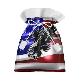 Подарочный 3D мешок с принтом Флаг США с орлом в Белгороде, 100% полиэстер | Размер: 29*39 см | usa | америка | белоголовый | герб | государство | доллар | дядя сэм | звездно полосатый флаг | лысый | нато | оон | орел | птица | свобода | символ | соединённые штаты америки | страна | сша | штат