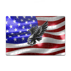 Пазл магнитный 126 элементов с принтом Флаг США с орлом в Белгороде, полимерный материал с магнитным слоем | 126 деталей, размер изделия —  180*270 мм | usa | америка | белоголовый | герб | государство | доллар | дядя сэм | звездно полосатый флаг | лысый | нато | оон | орел | птица | свобода | символ | соединённые штаты америки | страна | сша | штат