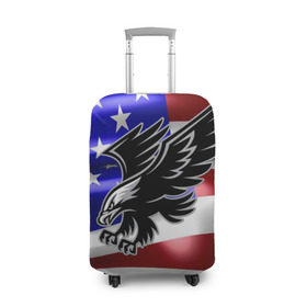 Чехол для чемодана 3D с принтом Флаг США с орлом в Белгороде, 86% полиэфир, 14% спандекс | двустороннее нанесение принта, прорези для ручек и колес | usa | америка | белоголовый | герб | государство | доллар | дядя сэм | звездно полосатый флаг | лысый | нато | оон | орел | птица | свобода | символ | соединённые штаты америки | страна | сша | штат