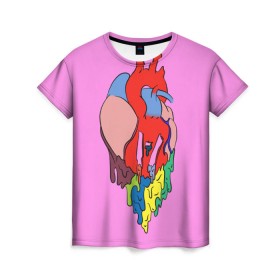 Женская футболка 3D с принтом Heart в Белгороде, 100% полиэфир ( синтетическое хлопкоподобное полотно) | прямой крой, круглый вырез горловины, длина до линии бедер | 21 pilots | twenty one pilots