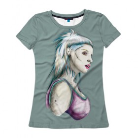 Женская футболка 3D с принтом Death в Белгороде, 100% полиэфир ( синтетическое хлопкоподобное полотно) | прямой крой, круглый вырез горловины, длина до линии бедер | die antwoord | yolandi