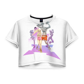 Женская футболка 3D укороченная с принтом Die Antwoord в Белгороде, 100% полиэстер | круглая горловина, длина футболки до линии талии, рукава с отворотами | 