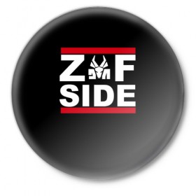 Значок с принтом Z Side в Белгороде,  металл | круглая форма, металлическая застежка в виде булавки | die antwoord | ninja | yolandi