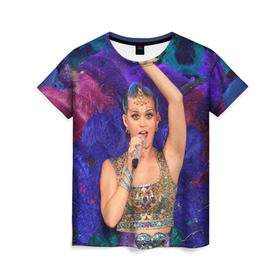 Женская футболка 3D с принтом Colour в Белгороде, 100% полиэфир ( синтетическое хлопкоподобное полотно) | прямой крой, круглый вырез горловины, длина до линии бедер | katy perry | кэти перри
